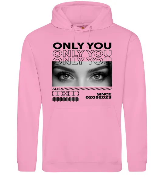 Чоловіча толстовка (худі) Only you eyes Рожевий фото