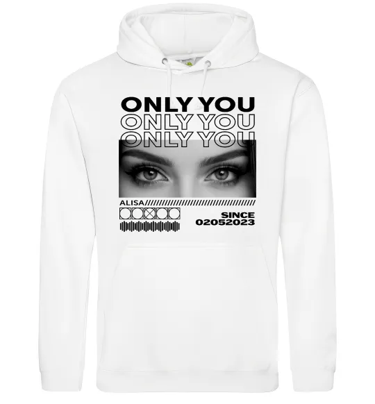 Чоловіча толстовка (худі) Only you eyes Білий фото