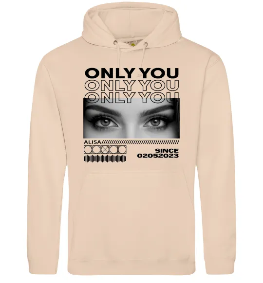 Чоловіча толстовка (худі) Only you eyes Пісочний фото