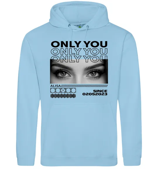 Чоловіча толстовка (худі) Only you eyes Блакитний фото