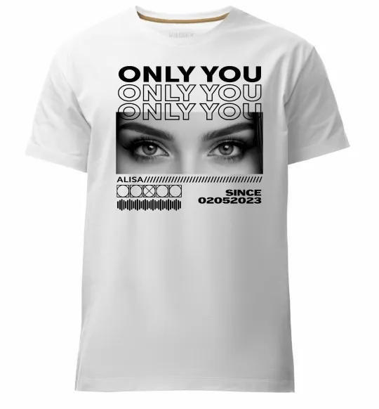 Чоловіча преміум футболка Only you eyes Білий фото