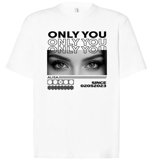 Футболка Оверсайз Only you eyes Білий фото