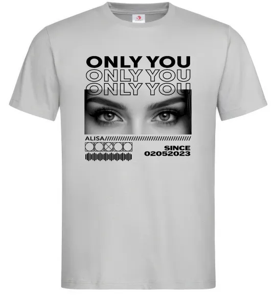 Чоловіча футболка Only you eyes Сірий фото