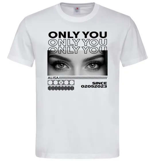 Чоловіча футболка Only you eyes Білий фото
