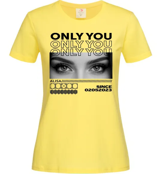 Жіноча футболка Only you eyes Лимонний фото