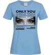 Жіноча футболка Only you eyes Блакитний фото
