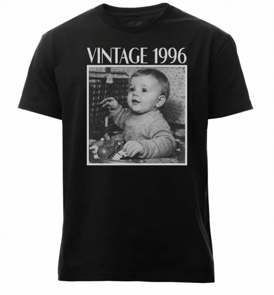 Мужская премиум футболка Vintage Дитяче фото Черный фото