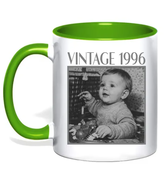 Чашка с цветной ручкой Vintage Дитяче фото Лаймовый фото