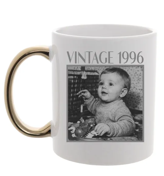 Чашка с цветной ручкой Vintage Дитяче фото Золото фото