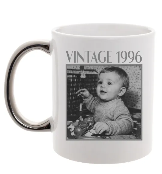 Чашка с цветной ручкой Vintage Дитяче фото Серебро фото