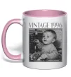 Чашка с цветной ручкой Vintage Дитяче фото Нежно розовый Чашка с цветной ручкой Vintage Дитяче фото Нежно розовый фото
