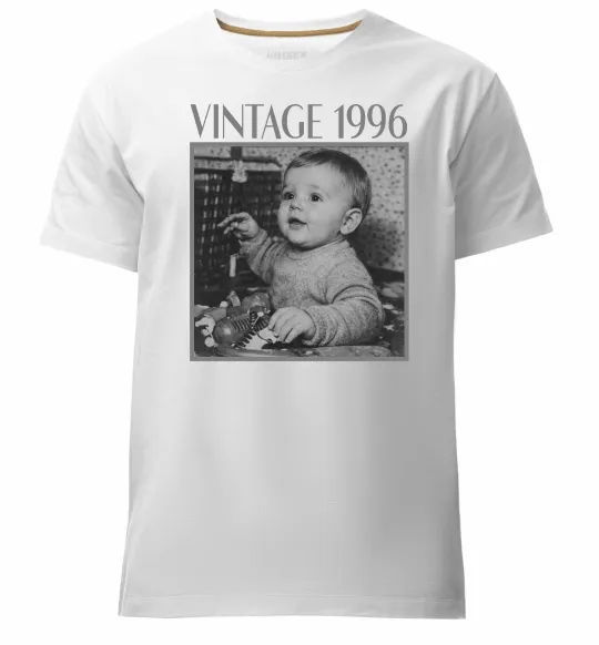 Мужская премиум футболка Vintage Дитяче фото Белый фото