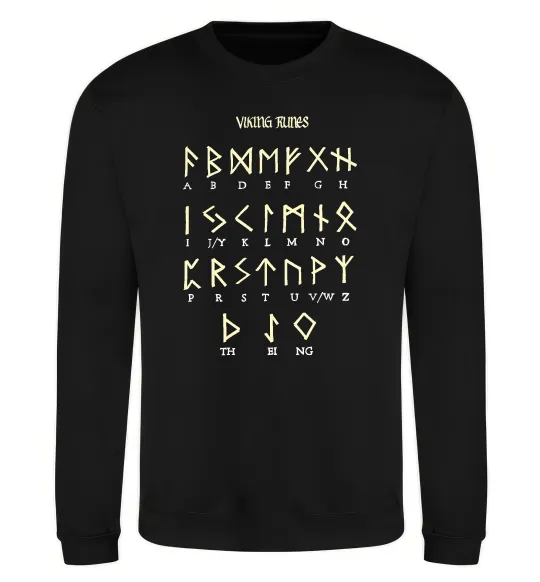 Світшот Viking runes Чорний фото
