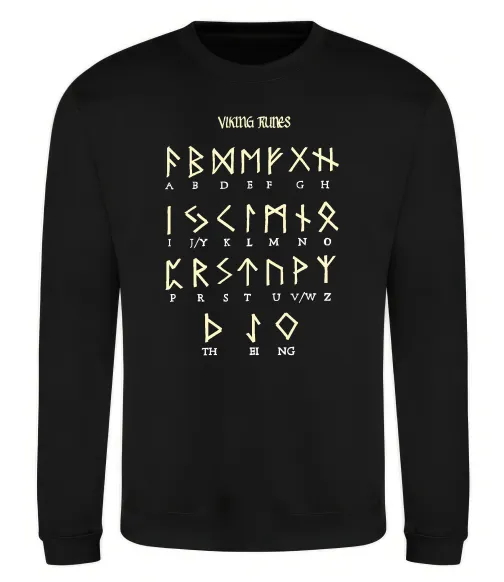 Світшот Viking runes Чорний фото