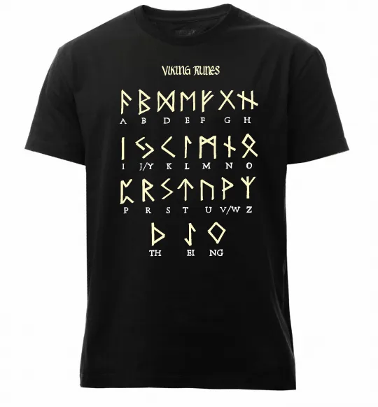Чоловіча преміум футболка Viking runes Чорний фото