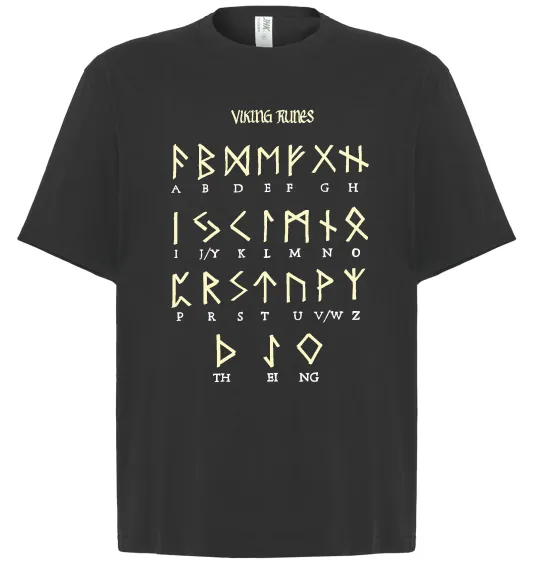 Футболка Оверсайз Viking runes Черный фото
