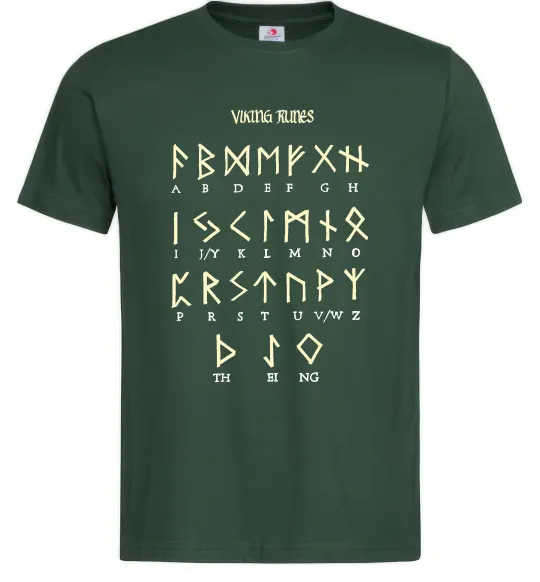 Чоловіча футболка Viking runes Темно-зелений фото