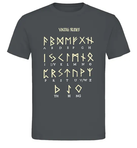 Чоловіча футболка Viking runes Графіт фото