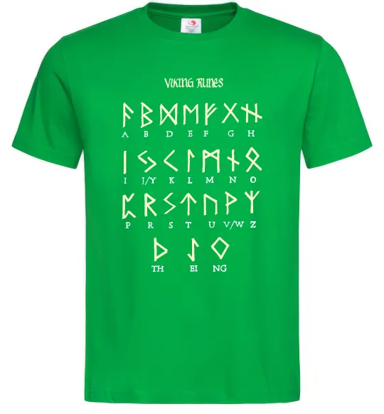 Чоловіча футболка Viking runes Зелений фото