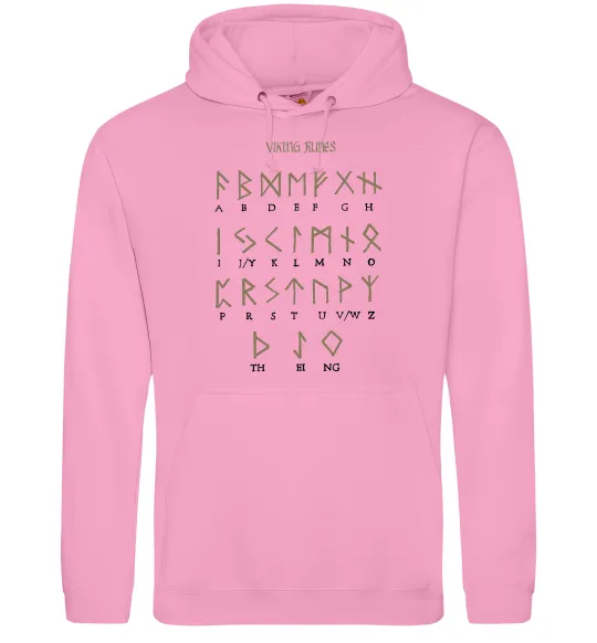 Мужская толстовка (худи) Viking runes Розовый фото