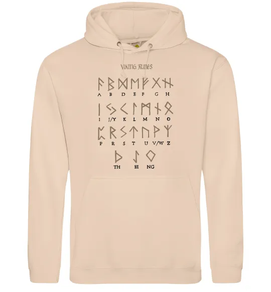 Мужская толстовка (худи) Viking runes Песочный фото