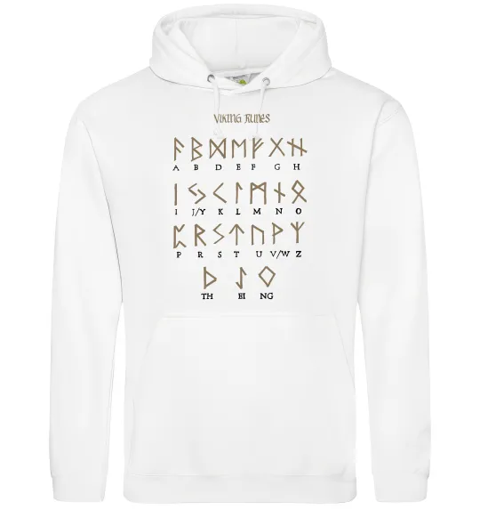 Жіноча толстовка (худі) Viking runes Білий фото