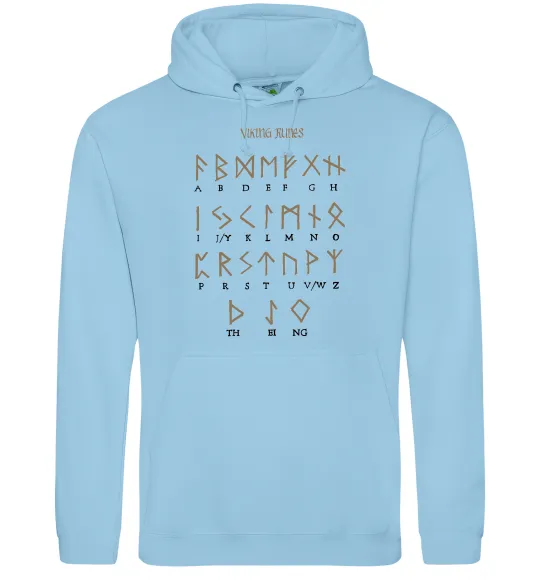 Жіноча толстовка (худі) Viking runes Блакитний фото