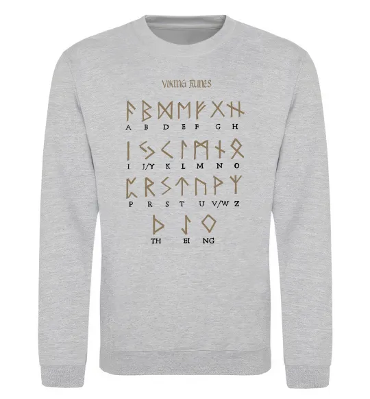Світшот Viking runes Сірий меланж фото