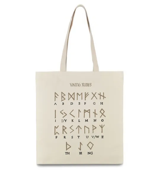 Еко-сумка Viking runes Бежевий фото