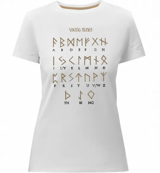 Жіноча преміум футболка Viking runes Білий фото