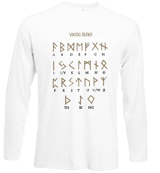 Лонгслив Viking runes Белый фото