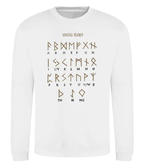 Світшот Viking runes Білий фото