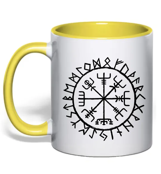 Чашка с цветной ручкой Вегвізир Лимонный фото