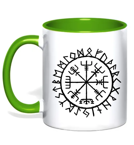 Чашка с цветной ручкой Вегвізир Лаймовый фото