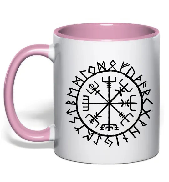 Чашка с цветной ручкой Вегвізир Нежно розовый фото