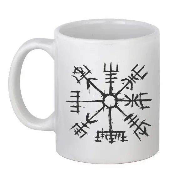 Чашка керамічна Компас вікінгів Білий фото