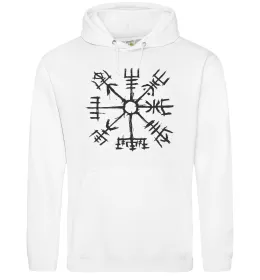 Мужская толстовка (худи) Компас вікінгів Белый фото