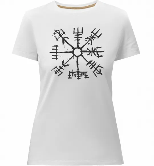 Женская премиум футболка Компас вікінгів Белый фото