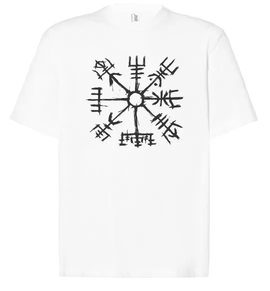 Футболка Оверсайз Компас вікінгів Білий фото