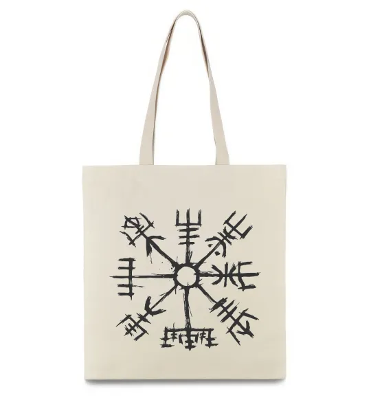 Еко-сумка Компас вікінгів Бежевий фото