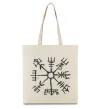 Еко-сумка Компас вікінгів Бежевий фото
