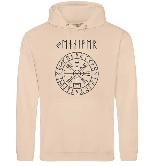 Жіноча толстовка (худі) Ваше ім’я в рунічному стилі Пісочний фото