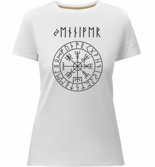Жіноча преміум футболка Ваше ім’я в рунічному стилі Білий фото