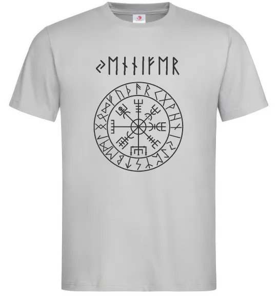 Чоловіча футболка Ваше ім’я в рунічному стилі Сірий фото