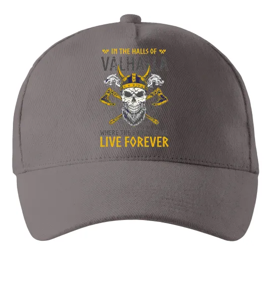 Кепка Valhalla skull Сірий фото