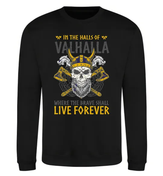 Свитшот Valhalla skull Черный фото