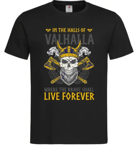 Чоловіча футболка Valhalla skull Чорний фото