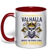 Чашка с цветной ручкой Valhalla skull Красный фото
