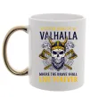 Чашка с цветной ручкой Valhalla skull Золото фото