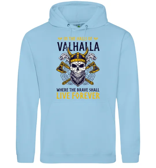 Мужская толстовка (худи) Valhalla skull Голубой фото